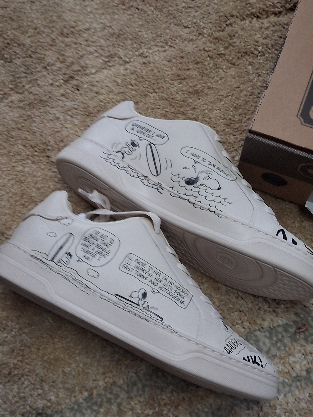 NWT COACH X PEANUTS HIGH LINE SNEAKER WITH NEWSPAPER PRINT - Picture 3 of 7